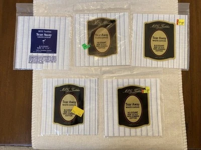 MCG Textiles Cross Stitch Waste Canvas-Lot 5 (4) 8.5 count & (1) 10 Count 12x12 - Image 1 of 3