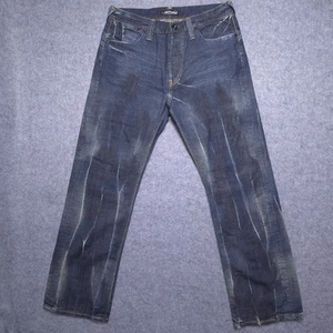 Ed Hardy Jeans Herren 32x31 blau Denim gerades Bein Knopfleiste Designer Hose - Bild 1 von 23