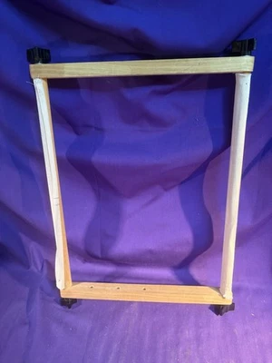 Wooden Scroll Frame for Needlework Cross Stitch Needlepoint Embroidery Lap 15" - Image 1 of 4