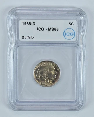 1938-D Indian Head Buffalo Nickel MS66 ICG *9149 - Image 1 of 3