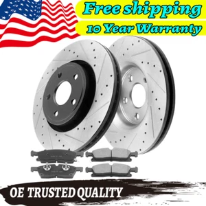 2X Front E-Coating Brake Rotors & Brake Pads Set for Jeep Grand Cherokee Durango - Bild 1 von 5