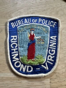 VINTAGE BUREAU OF POLICE RICHMOND VIRGINIA POLICE CLOTH PATCH - Picture 1 of 8