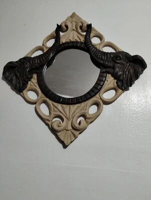 80s Resin - Elephant Frame Wall Mirror 13"×13" - Image 1 of 4