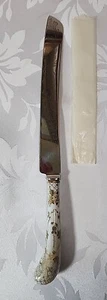 140 $) William Adams Sheffield rostfrei England Brautmesser Porzellangriff - Bild 1 von 10