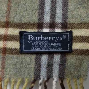 Bufanda vintage Burberry Loden verde Housecheck - 100 % cachemir, hecha en Inglaterra - Imagen 1 de 17