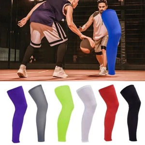 Sunscreen Long Compression Leg Sleeve Anti-UV Leg Warmers for Men Women - Picture 1 of 19