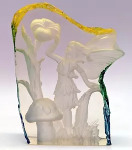 New Fairy Translucite Acrylic Carved Figurine Fairies Mushroom Flower - Afbeelding 1 van 3