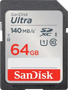SanDisk 64GB SD Card Ultra SDXC UHS-I Memory Card 140MB/s C10 U1 SDSDUNB-064G - Picture 1 of 4
