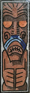 Tribal Tiki Design Terrace Garden Home Decor Marble Mosaic - Picture 1 of 1