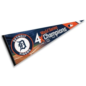 Detroit Tigers 4 Time Champions MLB 12 in X 30 in Pennant - Picture 1 of 4
