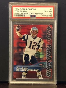 2014 Topps Chrome #1 Tom Brady 4000 Yard Club Red Refractor/99 PSA 10 POP 2  - Imagen 1 de 2