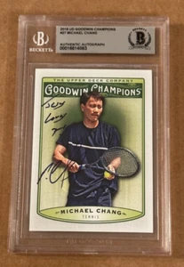 MICHAEL CHANG SIGNED 2019 UPPER DECK GOODWIN CHAMPIONS BECKETT BAS TENNIS - Picture 1 of 2