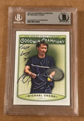MICHAEL CHANG SIGNED 2019 UPPER DECK GOODWIN CHAMPIONS BECKETT BAS TENNIS - Image 1 of 2