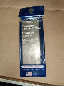 NORTON FINE 600 MESH / 25 MICRON DIAMOND SHARPENING STONE FINE 9-98 6 X 2 X 1/4 - Picture 1 of 6
