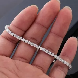 D/VS 3.15 ct Lab grown Round Diamond Tennis Bracelet , 18k White gold - Picture 1 of 10