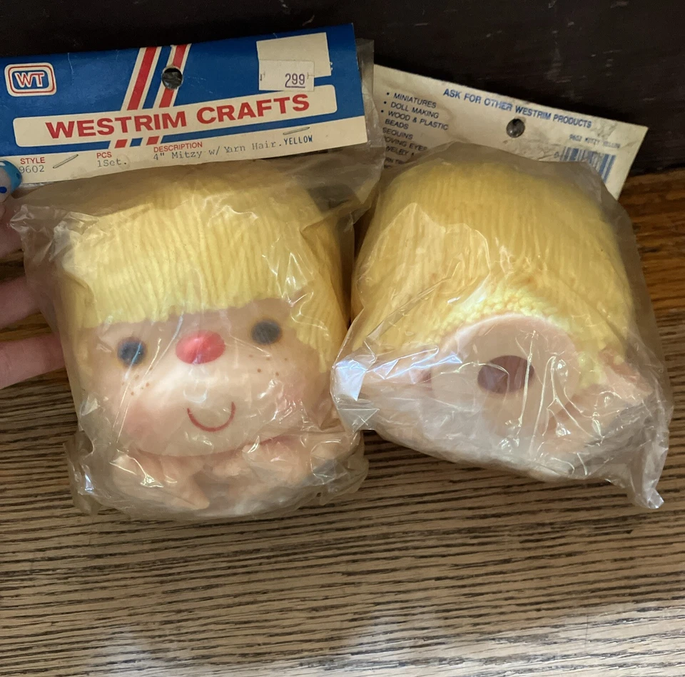 Westrim Crafts 4 IN. "Mitzi" DOLL HEAD & HANDS SET - Yellow #9602 - Unopened