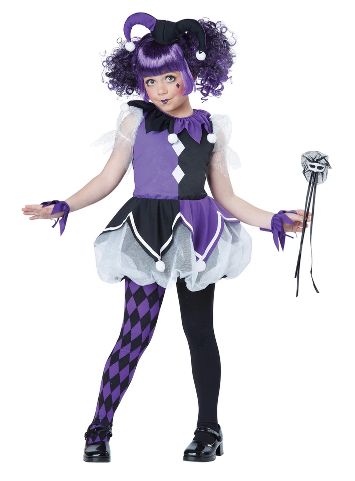 Joker Harley Quinn Jester Clown Child Costume  - Image 1 of 1