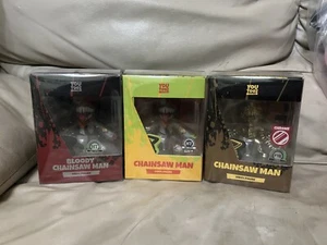 Chainsaw Man Youtooz Set Of 3 Gold Chrome Bloody & Toxic Splatter FYE & HT Excl - Picture 1 of 2