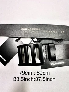 DSQUARED 2 Double D LOGO BELT Made With Black Calf Leather - Picture 1 of 5