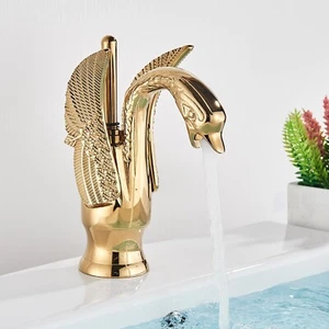 Waschtischarmatur Gold Wasserhahn Waschbecken Badarmatur Einhand Mischbatterie - Bild 1 von 10