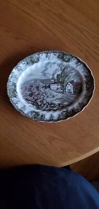 Johnson Brothers The Friendly Village, Village Green Oval Serving Platter 11.75” - Picture 1 of 8