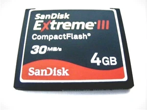 Scheda Compact Flash 4 GB Extreme III 30 MB/s (scheda CF 4 GB) SanDisk usata - Foto 1 di 1