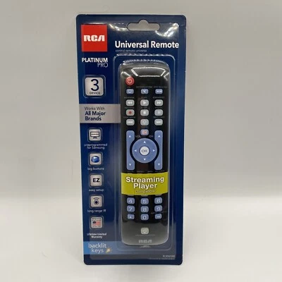 RCA Platinum Pro RCRN03BE Streaming Media 3 Device Universal Remote Backlighting - Image 1 of 2