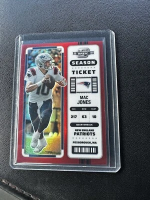 2022 Contenders Optic Mac Jones Season Ticket Red Prizm #/175 Patriots - Image 1 of 2
