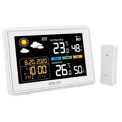 BALDR Wetterstation funk mit Außensensor Multifunktionale Funkwetterstation DCF - Bild 1 von 4