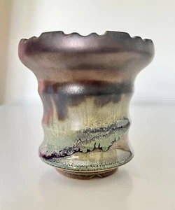 Brand New Handmade Clay Enamel Glazed Succulent Planter Drainage-Caudex Pot #154 - Picture 1 of 7