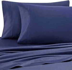 WAMSUTTA 500 Thread-Count Pimacott Sheet Set (Navy, King) - Picture 1 of 1