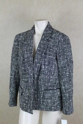 Chaqueta de tweed BAR III NUEVA para mujer negra marfil talla 14 nueva con etiquetas _ R5-2 Foto 1 de 4