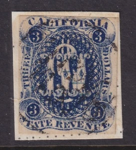 3 $ blau California State Revenue, D32. Sound, F-VF am Stück. SRS CV 7,50 $. - Bild 1 von 2