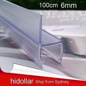 PVC PLASTIC SHOWERSCREEN SHOWER SCREEN DOOR WATER SEAL STRIP FOR 6MM NO GLUE - Picture 1 of 1