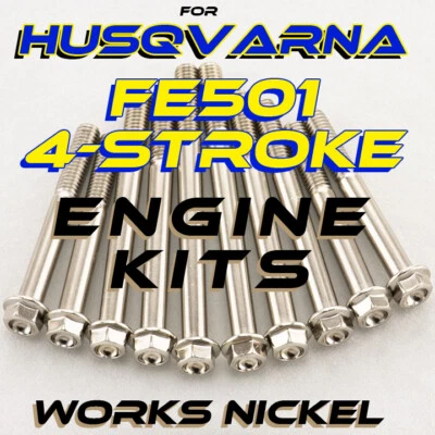 Kit de pernos de motor de níquel Works para Husqvarna FE501 2014-2016 | aspecto titanio Foto 1 de 4