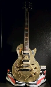Guitarra Les Paul Epiphone Tapa Dorada Hecha a Mano Mosaico Arte "Gold Wrecker'd" ¡Personalizada! - Imagen 1 de 13