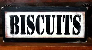 Biscuits Farmhouse Primitive Handmade Wooden Tiered Tray Sign - Picture 1 of 1