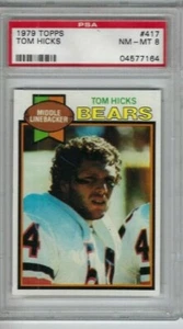 Tarjeta de fútbol americano Topps 1979 #417 Tom Hicks, Chicago Bears clasificación PSA 8 - Imagen 1 de 1