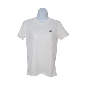 Adidas Damen Basic Rundhals T-Shirt Freizeit einfarbig weiß Gr. XS | NEU - Bild 1 von 6