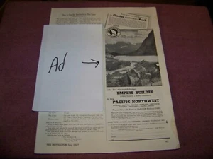 Great Northern Railway "Empire Builder" / Clarke Steamship Co. 1937 (Small Ads) - Picture 1 of 2