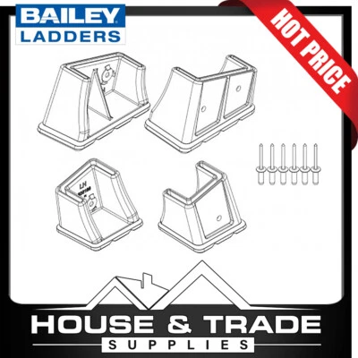 Bailey Ladder Replacement Feet Kit Suits P-150 Series Stepladder SP15-009AZ - image 1 of 4