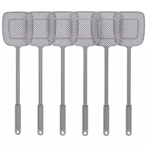 Heavy Duty Long Handle Fly Swatter Gray 6 Pack - Picture 1 of 7