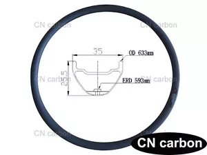 29ER Carbon Rims 35mm Width MTB Mountain Bicycle/Bike Hookless Tubeless Rims - Picture 1 of 1