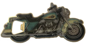Motorcycle Bottle Opener Magnet Route 66 US Approx 5” Long - Picture 1 of 2