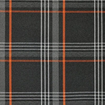 VW Golf GTi Tartan Upholstery Fabric Backed with 3mm Scrim Foam Material Orange
