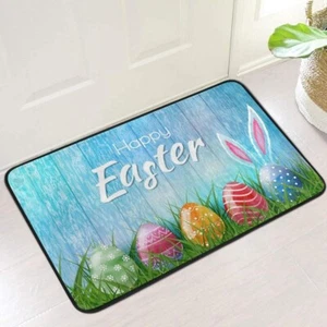 Easter Welcome Door Mat Bunny Tail Spring Floor Mat Indoor Outdoor Entrance Bath - Picture 1 of 1