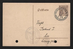 OPC 1912 Wurttemberg Feuerbach City School Official Stationary Card - Picture 1 of 2