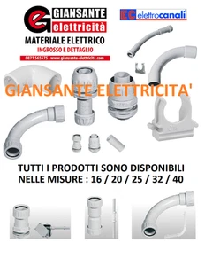 CURVA GIUNTO RACCORDO IP20 IP65 TUBO RIGIDO MISURE 16 20 25 32 40 ELETTROCANALI - Foto 1 di 53