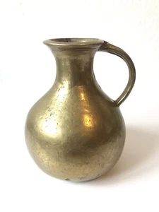 Einzigartiger Messing 769 gr. Krug Kanne Vase Behälter H - 10 cm Vintage - Bild 1 von 4
