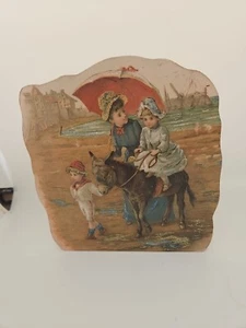 Le Petit Museum Viktorianische Sammelbild Kind Esel Spieluhr mit Echtheitszertifikat - Bild 1 von 7